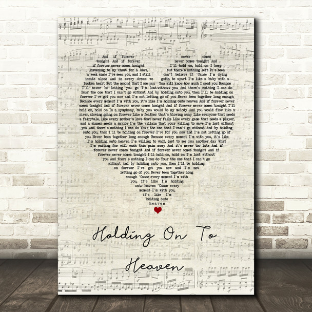 Nickelback Holding On to Heaven Script Heart Song Lyric Music Art Print