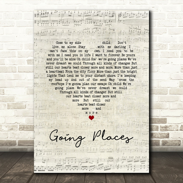 Paul Weller Going Places Script Heart Song Lyric Music Art Print