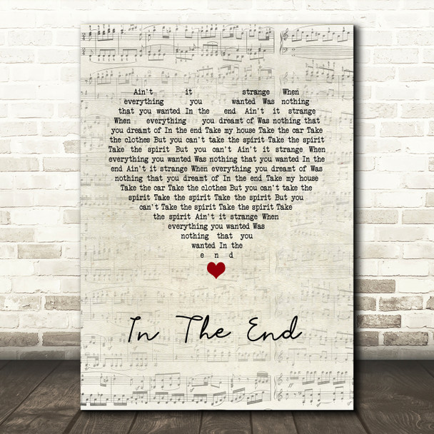 The Cranberries In The End Script Heart Song Lyric Music Art Print