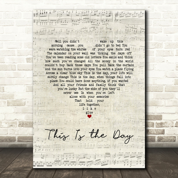 The The This Is the Day Script Heart Song Lyric Music Art Print