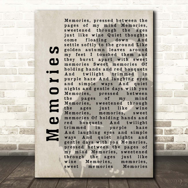Elvis Presley Memories Shadow Song Lyric Print