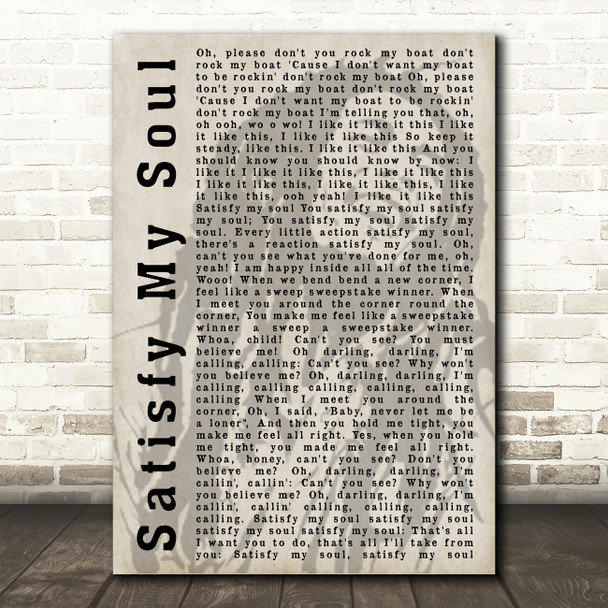 Bob Marley Satisfy My Soul Shadow Song Lyric Quote Print