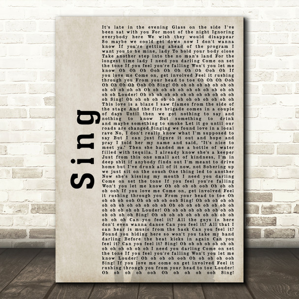 Ed Sheeran Sing Shadow Song Lyric Quote Print
