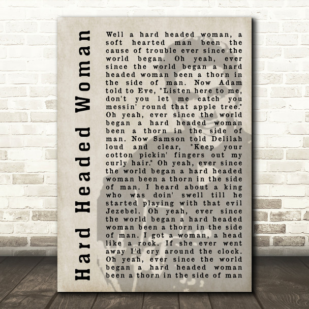 Elvis Presley Hard Headed Woman Face Shadow Song Lyric Quote Print