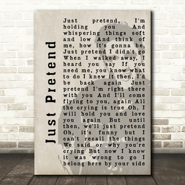 Elvis Presley Just Pretend Face Shadow Song Lyric Quote Print