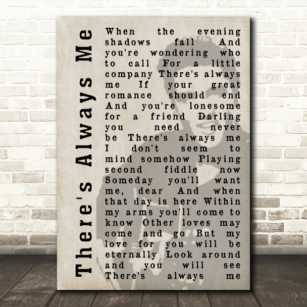 Elvis Presley There's Always Me Face Shadow Song Lyric Quote Print