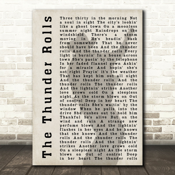 Garth Brooks The Thunder Rolls Shadow Song Lyric Quote Print