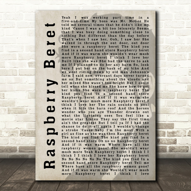 Prince Raspberry Beret Shadow Song Lyric Quote Print