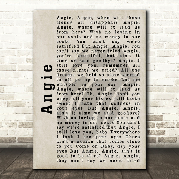 The Rolling Stones Angie Shadow Song Lyric Quote Print