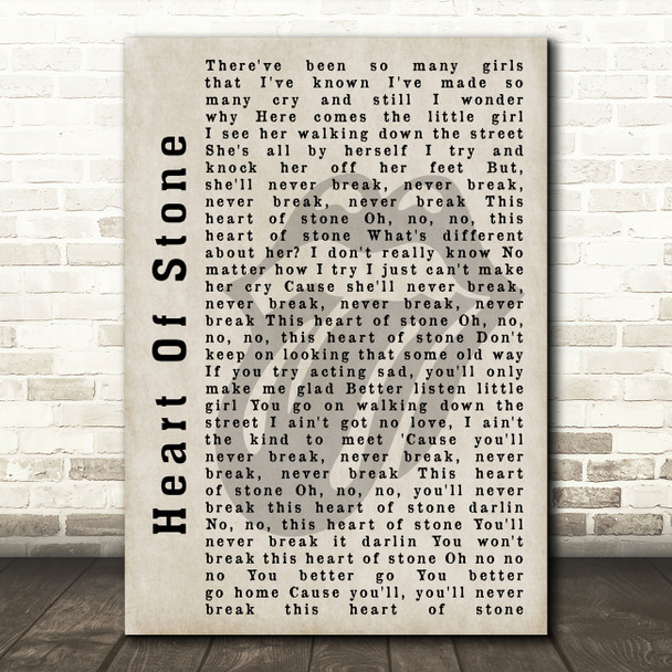The Rolling Stones Heart Of Stone Shadow Song Lyric Quote Print