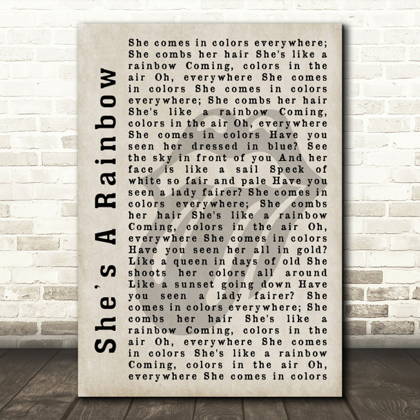 The Rolling Stones Shes A Rainbow Shadow Song Lyric Quote Print
