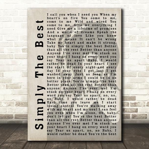 Tina Turner The Best Shadow Song Lyric Quote Print