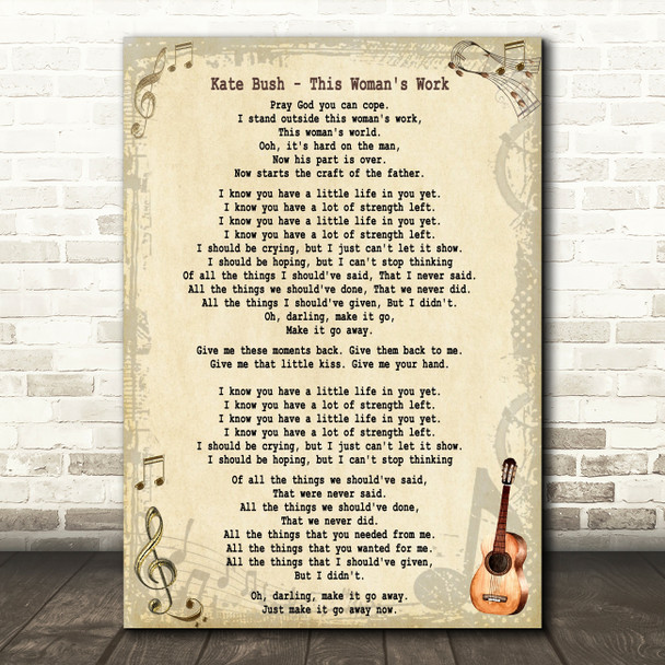 Kate Bush This Woman's Work Song Lyric Quote Print