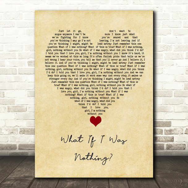 All That Remains What If I Was Nothing Vintage Heart Song Lyric Wall Art Print