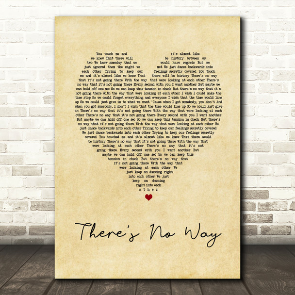 Lauv There's No Way Vintage Heart Song Lyric Wall Art Print