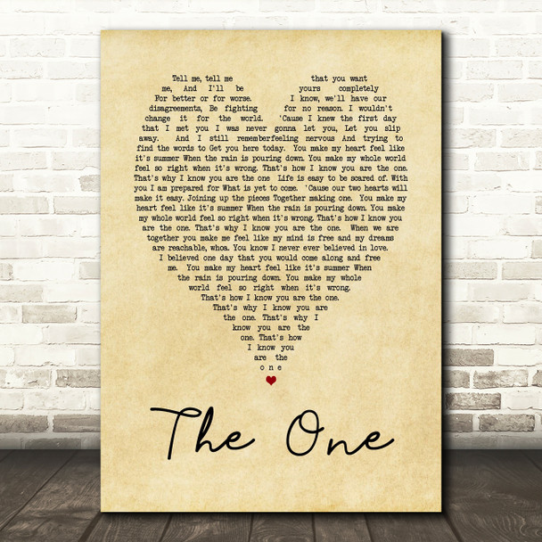 The One Kodaline Vintage Heart Song Lyric Quote Print