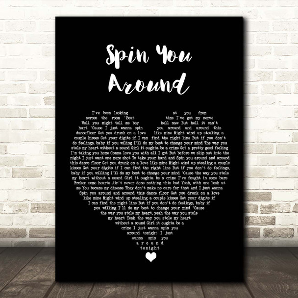 Morgan Wallen Spin You Around Black Heart Song Lyric Print