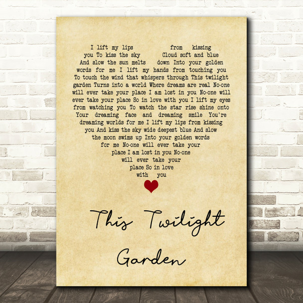 The Cure This Twilight Garden Vintage Heart Quote Song Lyric Print