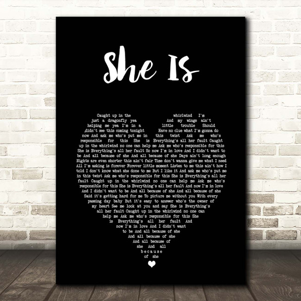 Ne-Yo She Is Black Heart Song Lyric Print