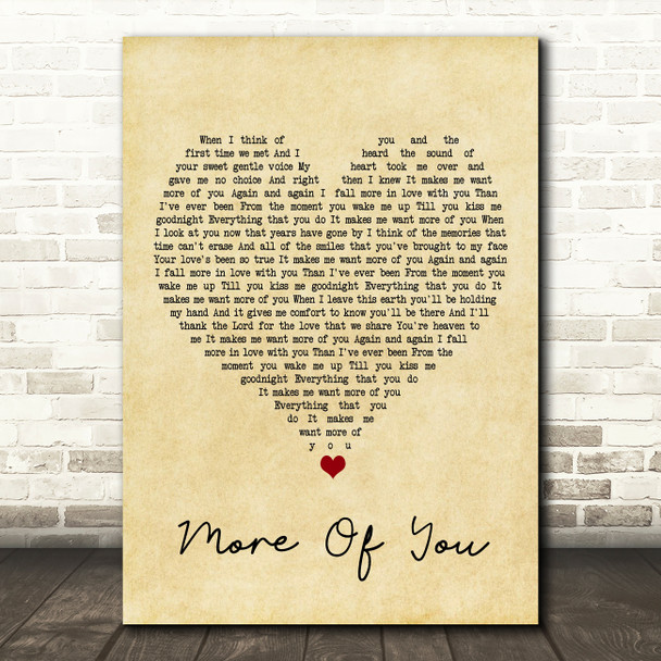 Chris Stapleton More Of You Vintage Heart Song Lyric Print
