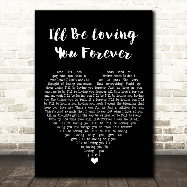 New Kids On The Block I'll Be Loving You Forever Black Heart Song Lyric Print