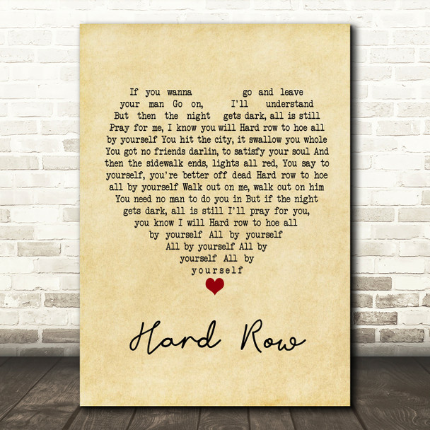The Black Keys Hard Row Vintage Heart Song Lyric Print