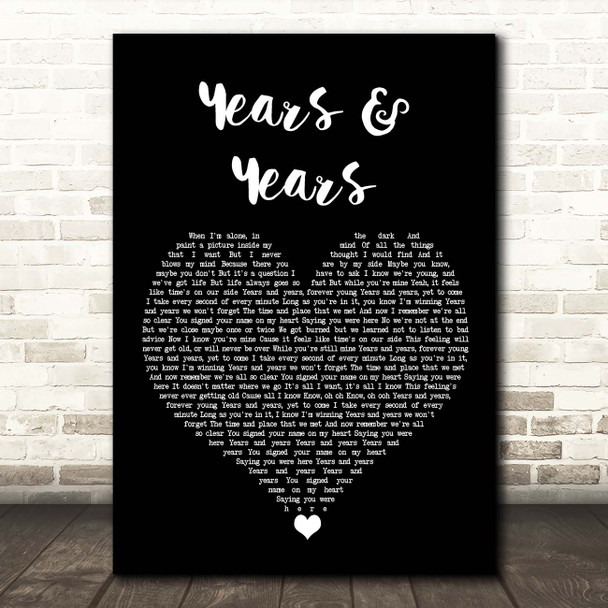 Olly Murs Years & Years Black Heart Song Lyric Print