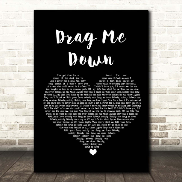 One Direction Drag Me Down Black Heart Song Print