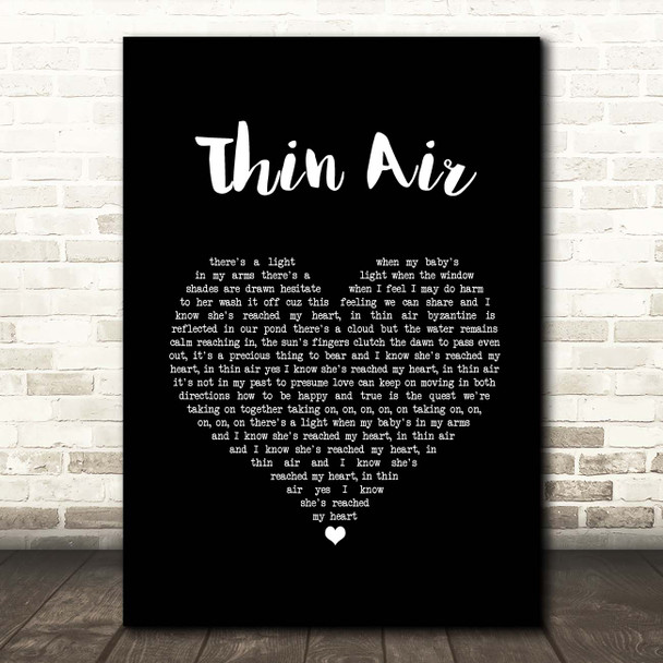 Pearl Jam Thin Air Black Heart Song Lyric Print