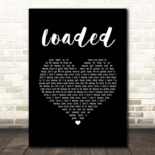 Primal Scream Loaded Black Heart Song Lyric Print
