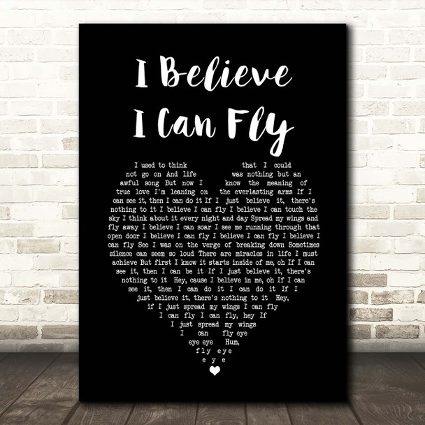 R Kelly I Believe I Can Fly Black Heart Song Lyric Print