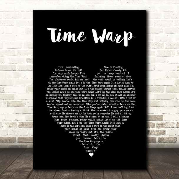 Rocky Horror Picture Show Time Warp Black Heart Song Lyric Print