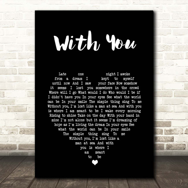 Ronan Keating With You Black Heart Song Lyric Print