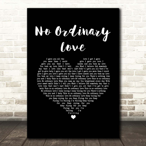 Sade No Ordinary Love Black Heart Song Lyric Print