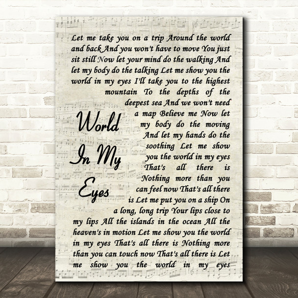 Depeche Mode World In My Eyes Vintage Script Song Lyric Wall Art Print