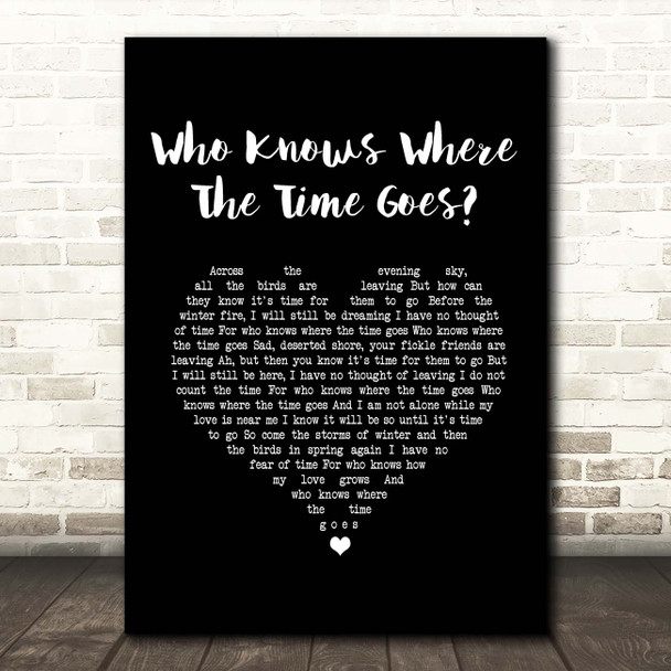 Sandy Denny & The Strawbs Who Knows Where The Time Goes Black Heart Song Lyric Print