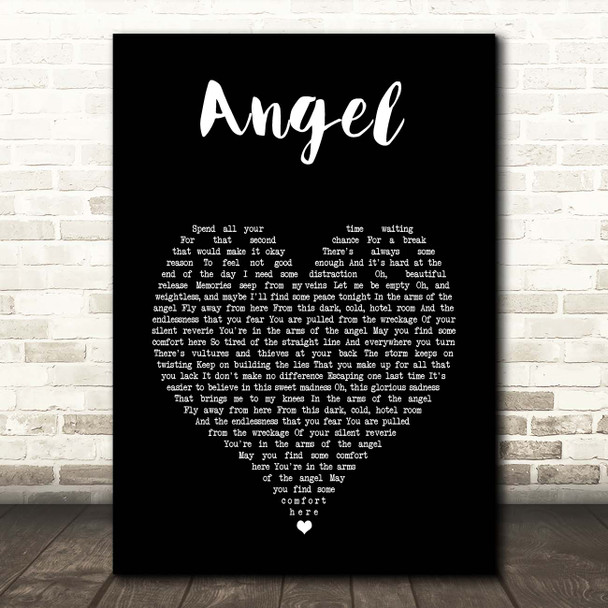 Sarah McLachlan Angel Black Heart Song Lyric Print