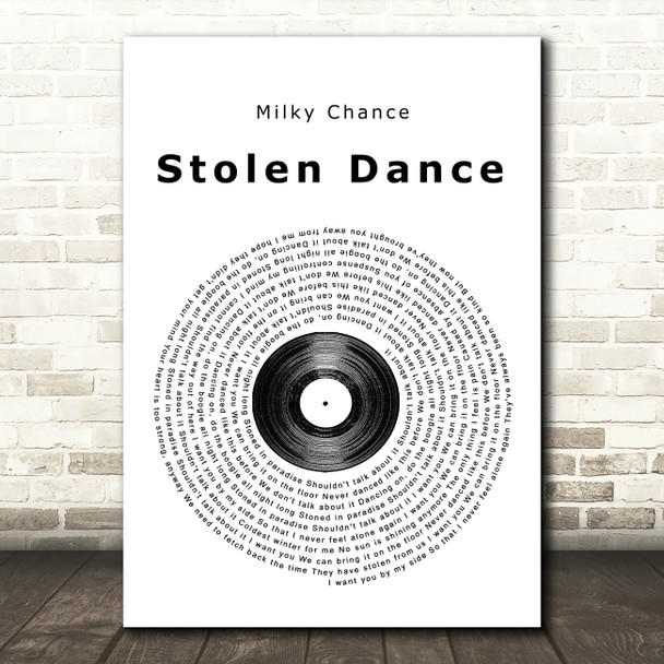 Milky Chance Stolen Dance Vintage Script Song Lyric Quote Music Print