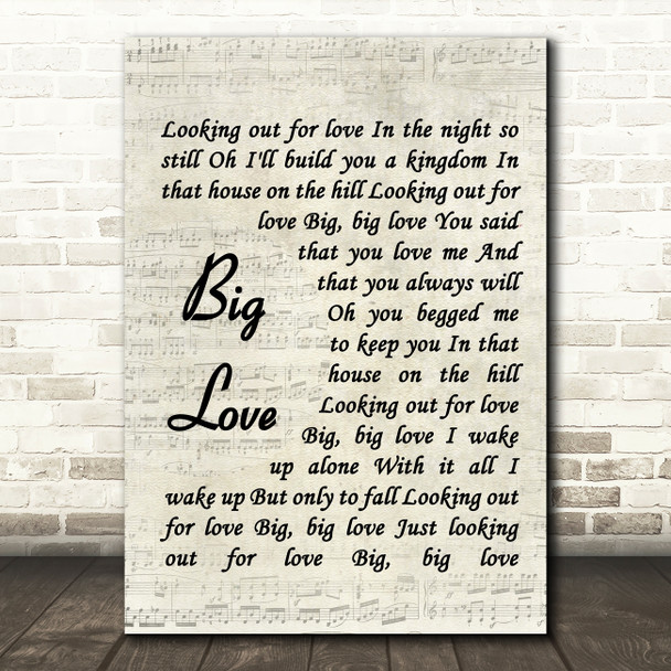 Fleetwood Mac Big Love Quote Song Lyric Print