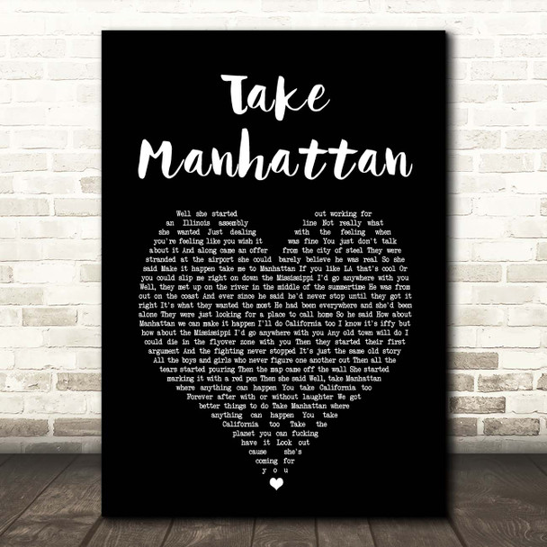 Soul Asylum Take Manhattan Black Heart Song Lyric Print