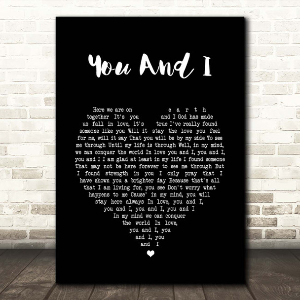 Stevie Wonder You And I Black Heart Song Lyric Print