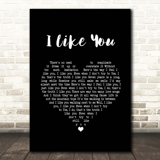 Ben Rector I Like You Black Heart Song Lyric Print