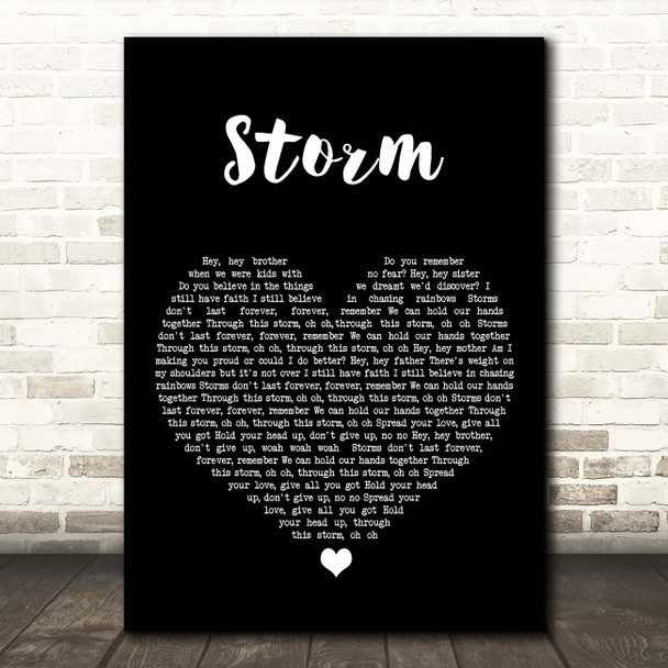 SuRie Storm Black Heart Song Lyric Print