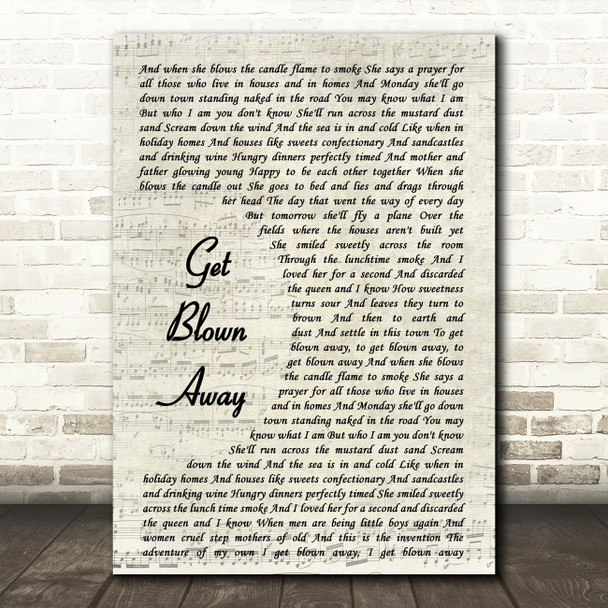 Ocean Colour Scene Get Blown Away Song Lyric Vintage Script Quote Print