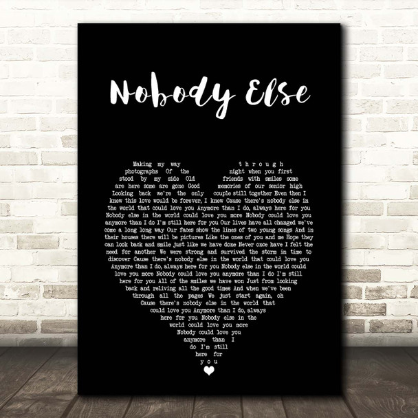 Take That Nobody Else Black Heart Song Lyric Print