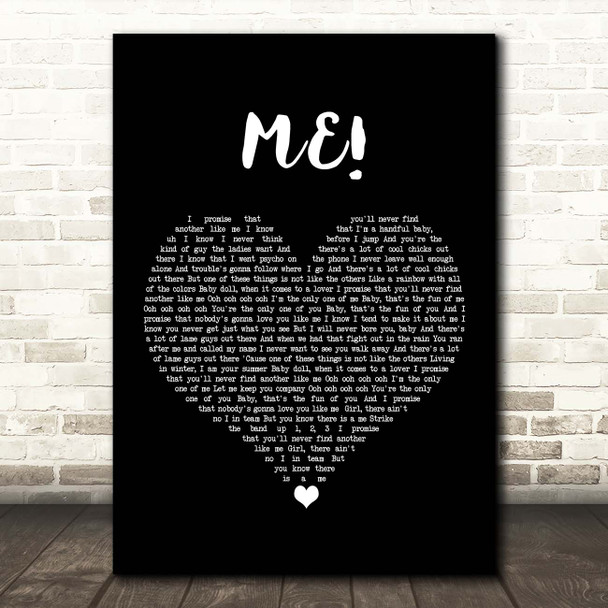 Taylor Swift ME Black Heart Song Lyric Print