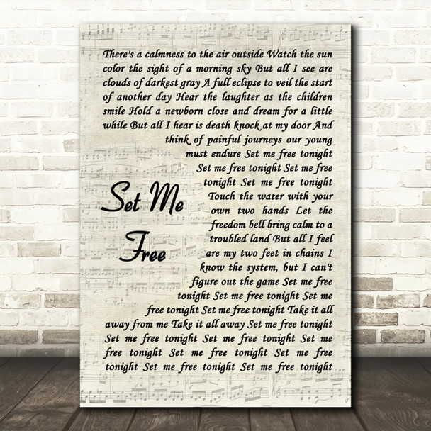 Avenged Sevenfold Set Me Free Vintage Script Song Lyric Music Art Print