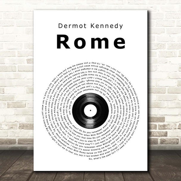 Dermot Kennedy Rome Vinyl Record Song Lyric Print