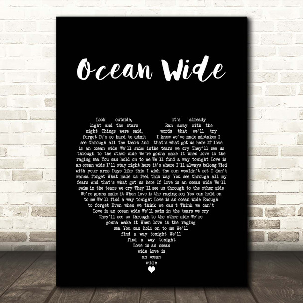 The Afters Ocean Wide Black Heart Song Lyric Print