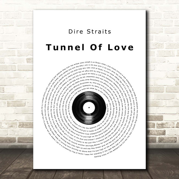 Dire Straits Tunnel Of Love Vinyl Record Song Lyric Print